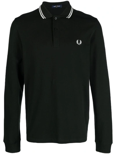 Shop Fred Perry Fp Long Sleeve Twin Tipped Shirt Clothing In Green