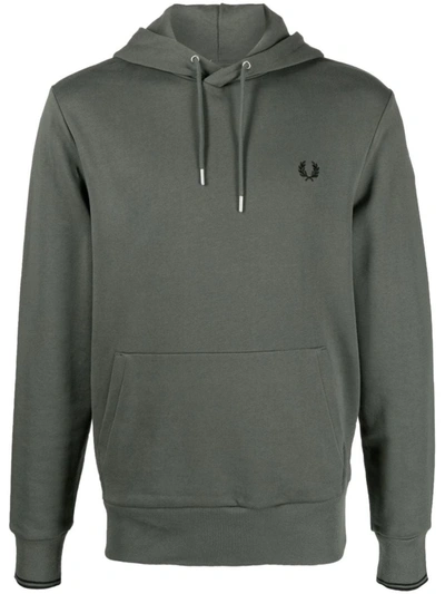 Shop Fred Perry Fp Tipped Hooded Sweatshirt Clothing In Green