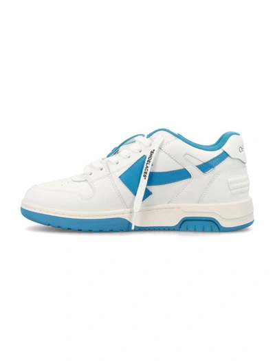 Shop Off-white Out Of Office Calf Leather Sneakers In White/blue