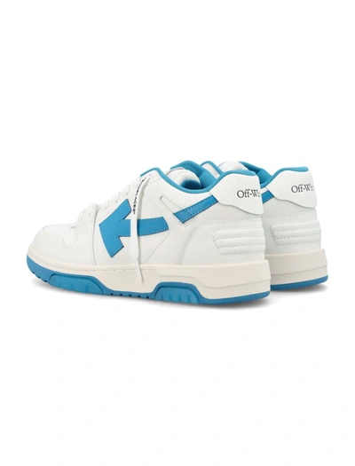 Shop Off-white Out Of Office Calf Leather Sneakers In White/blue