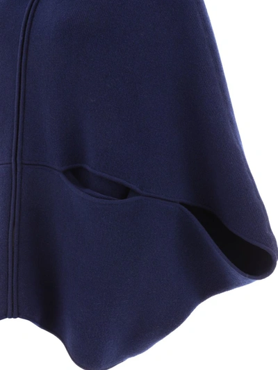Shop Giovi Wool And Cashmere Cape In Blue