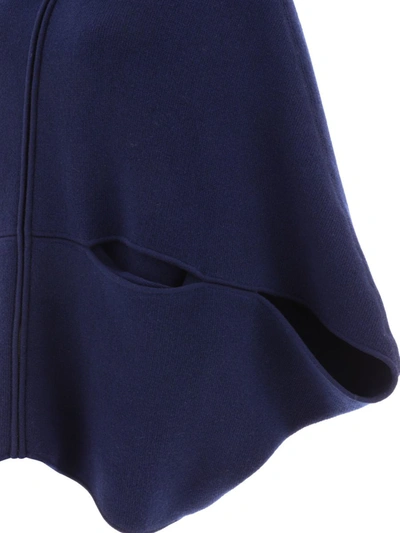 Giovi Wool And Cashmere Cape Coats Blue In Blue