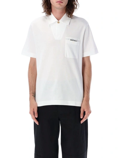 Shop Palm Angels Sartorial Tape Pocket Polo In White/white