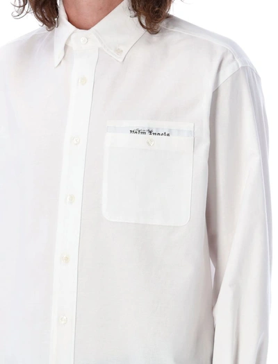 Shop Palm Angels Sartorial Tape Pocket Shirt In White/black
