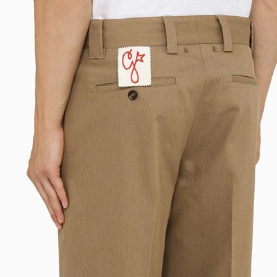 Shop Golden Goose Khaki Regular Trousers In Beige