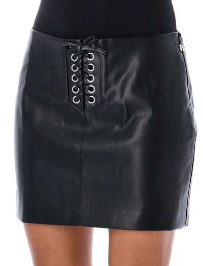 Shop Rotate Birger Christensen Rotate Mini Skirt Eco Leather In Black