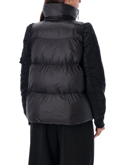 Shop Sacai Down Jacket Puffy Sleeve In Black