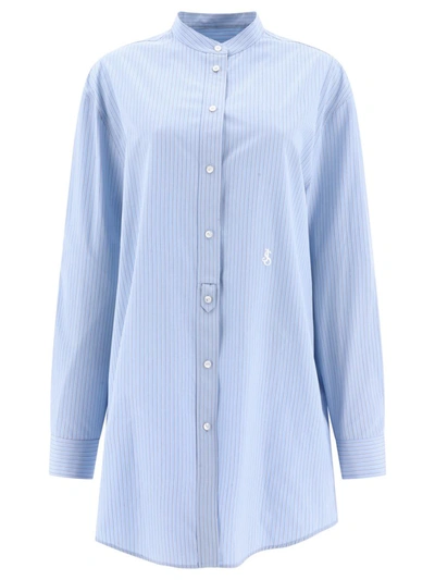 Shop Jil Sander "wednesday" Striped Shirt In Blue