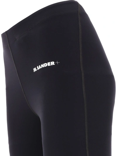 Shop Jil Sander Logo Print Leggings In Black