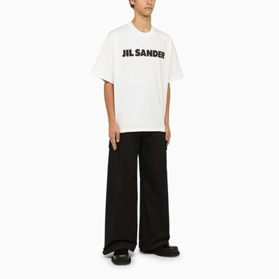 Shop Jil Sander Wide T-shirt With Logo In White