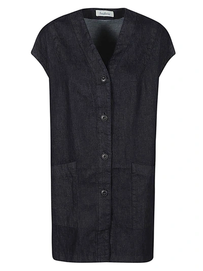 Shop Sarahwear Cotton Long Vest In Blue