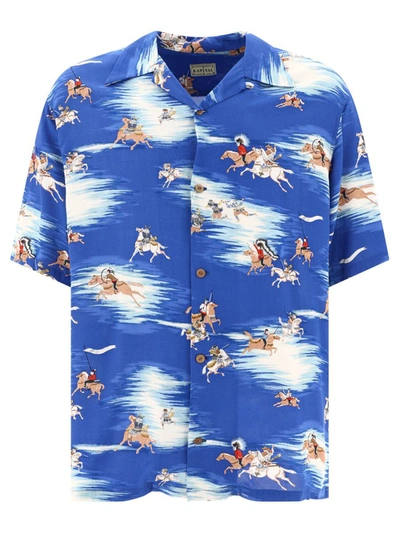 Shop Kapital "kamikaze" Shirt In Blue