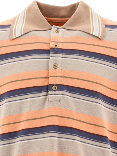 Shop Kapital "multi-border Kanoko Box" Polo Shirt In Orange