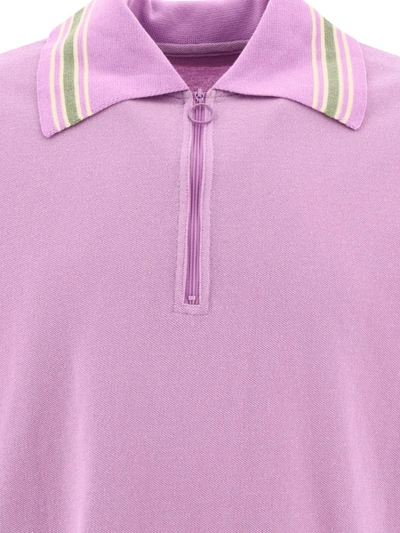 Shop Kapital "zip Up" Polo Shirt In Purple