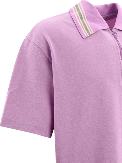 Shop Kapital "zip Up" Polo Shirt In Purple