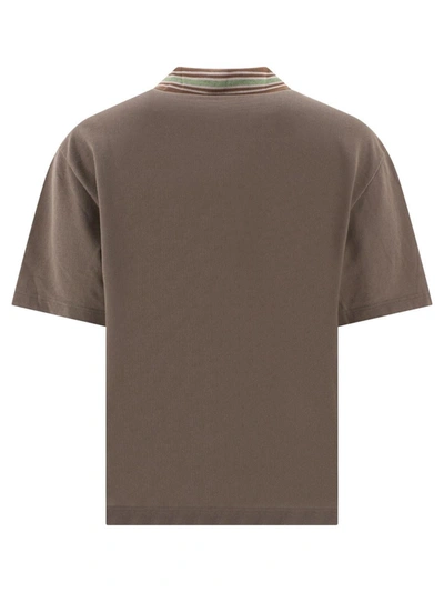 Shop Kapital "zip Up" Polo Shirt In Brown