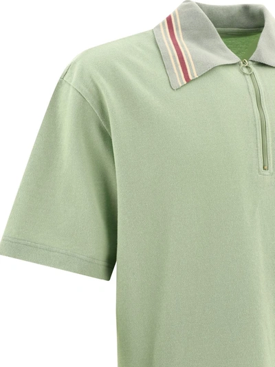 Shop Kapital "zip Up" Polo Shirt In Green