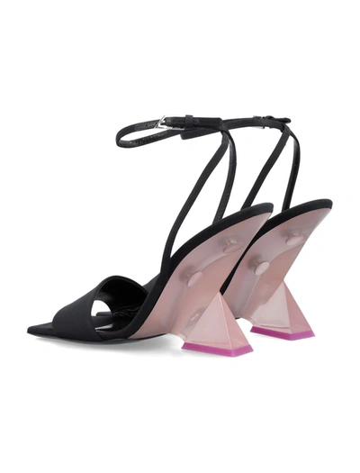 Shop Attico The  Cheope Black And Pink Sandals In Black/pink