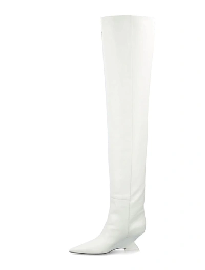 Shop Attico The  Cheope Over-knee Boot 60 In White