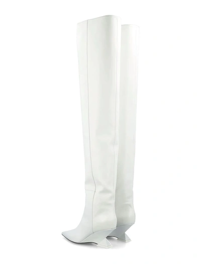 Shop Attico The  Cheope Over-knee Boot 60 In White