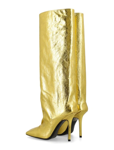 Shop Attico The  Sienna Boots 105 In Gold