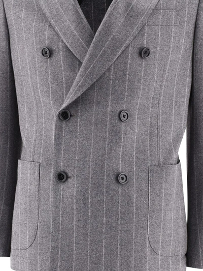 Shop Lardini Pinstriped Suit In Grey