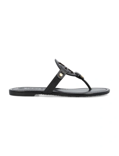 Shop Tory Burch Miller Calf Leather Sandal In Perfect Black
