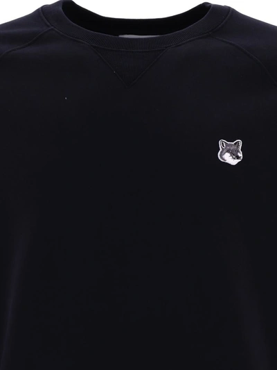 Shop Maison Kitsuné "grey Fox Head" Sweatshirt In Black