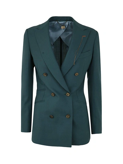 Shop Maurizio Miri Double Breasted Wool Blazer Clothing In Blue