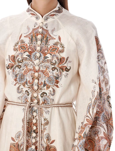 Shop Zimmermann Devi Billow Long Dress In Ivory Pasley