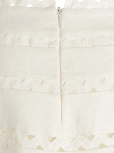 Shop Zimmermann Grosgrain Detail Skirt In White
