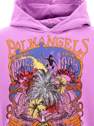 Shop Palm Angels "palm Concert" Hoodie In Purple
