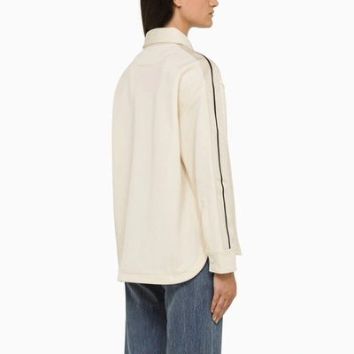 Shop Palm Angels Butter Shirt With Side Bands In Beige