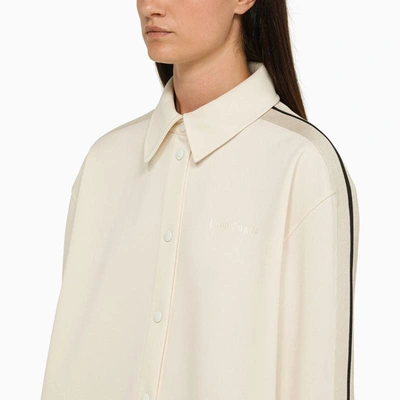 Shop Palm Angels Butter Shirt With Side Bands In Beige