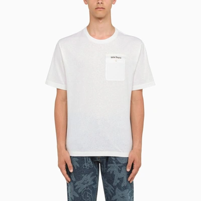 Shop Palm Angels Tailored Crew-neck T-shirt In White
