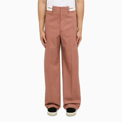 Shop Palm Angels Trousers With Inverted Waist In Pink