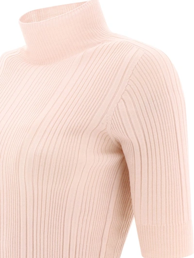 Shop Peserico Ribbed Turtleneck Sweater In Pink