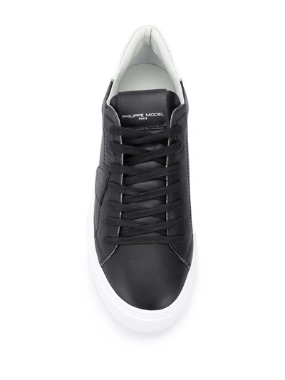 Shop Philippe Model Temple Low Man Sneakers Shoes In Black