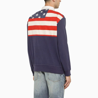 Shop Polo Ralph Lauren Polo Shirt With Flag In Blue