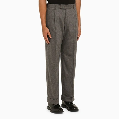 Shop Pt Torino Pleated Trousers In Grey