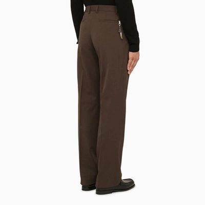 Shop Pt Torino Taupe Regular Trousers In Grey