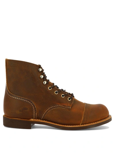 Shop Red Wing Shoes "iron Ranger" Lace-up Boots In Brown