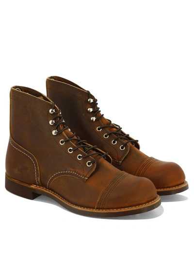 Shop Red Wing Shoes "iron Ranger" Lace-up Boots In Brown