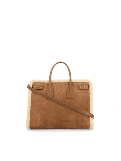 Shop Saint Laurent Handbags In Dark Sig/dark Beige