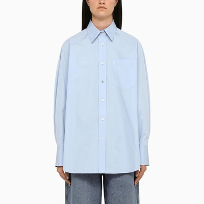 Shop Stella Mccartney Light Poplin Wide Shirt In Blue