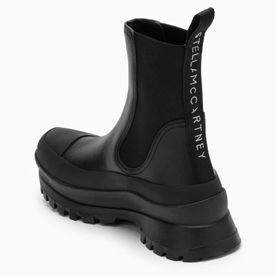 Shop Stella Mccartney Logoed Ankle Boots In Black