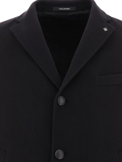 Shop Tagliatore Single-breasted Coat In Black