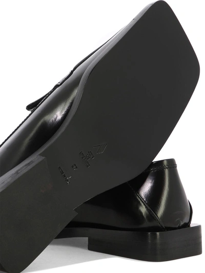 Attico Micol Asymmetric-toe Leather Loafers In Black