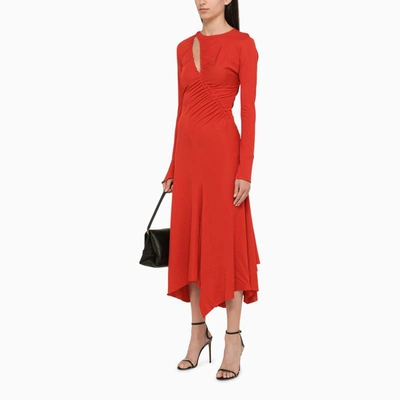 Shop Victoria Beckham Cut-out Detail Dress In Red