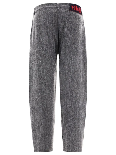 Shop Vitelli Patchwork Trousers In Grey